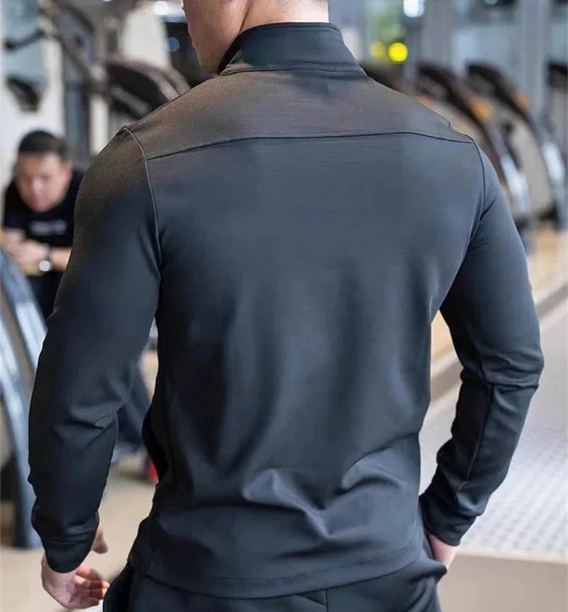Mens Gym Fitness Tops Casual Jogging Sports Jacket Outdoor Workout Training Sweatshirt zipper Jacket Running Tights Men clothes - Clothesfassion.store