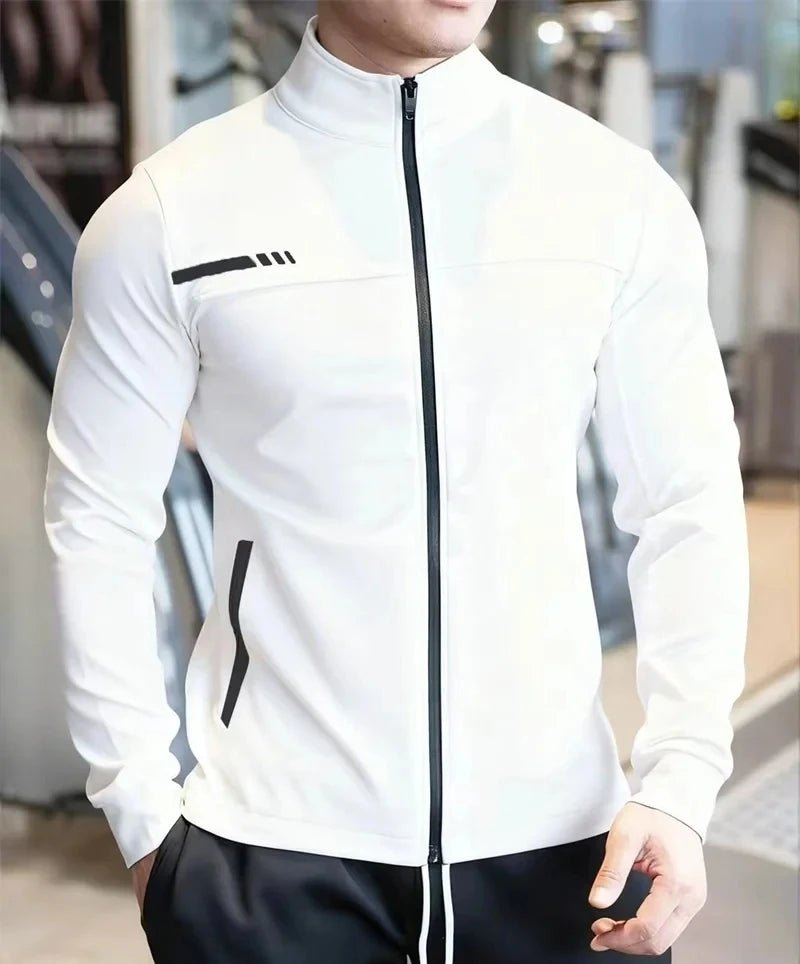 Mens Gym Fitness Tops Casual Jogging Sports Jacket Outdoor Workout Training Sweatshirt zipper Jacket Running Tights Men clothes - Clothesfassion.store