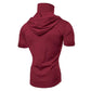 Mens Gym Thin Hoodie Short Sleeve Hoodies With Mask Sweatshirt Casual Splice Large Mask Hoodie Sweatshirt Hooded Tops Cycling - Clothesfassion.store