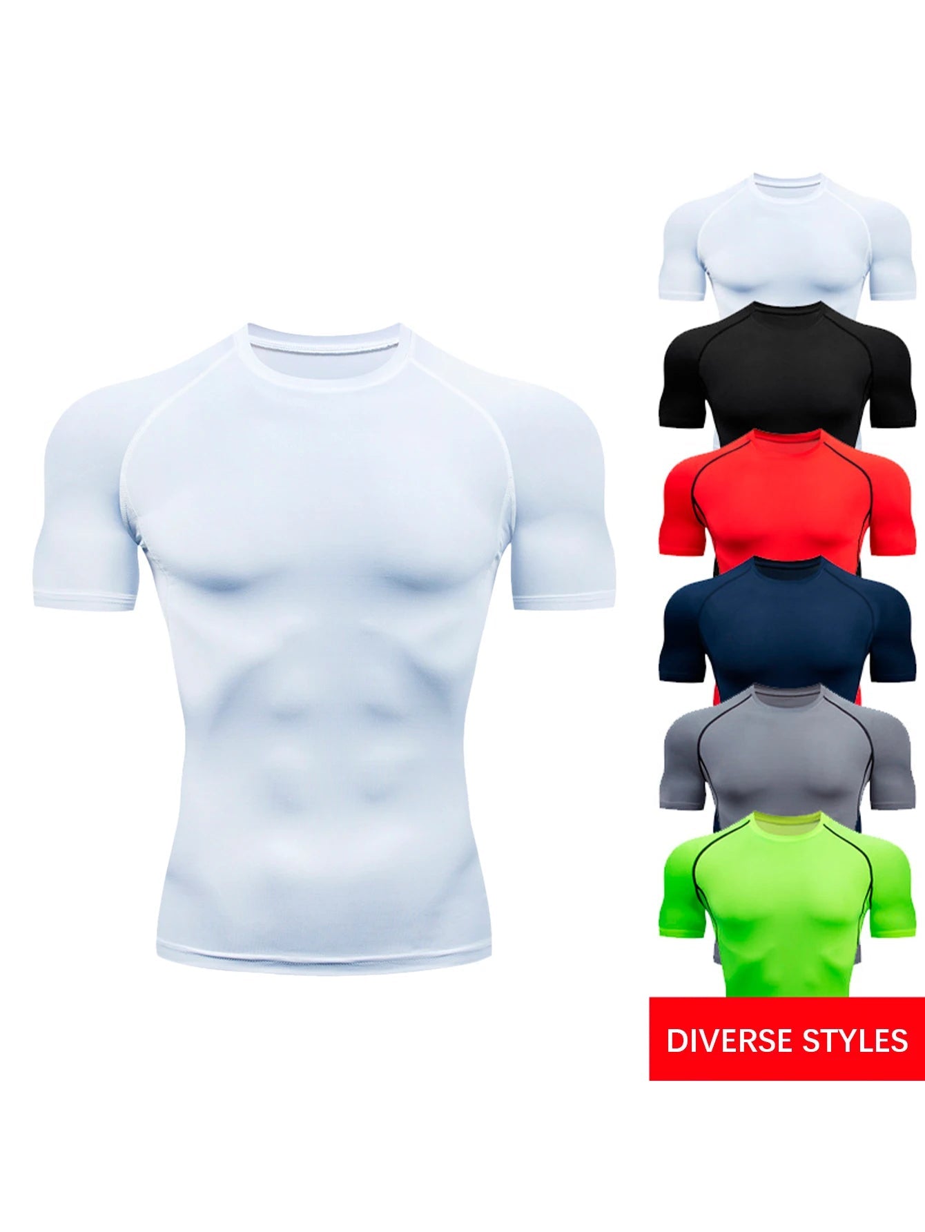 Men's Gym Training T Shirt, Outdoor, Jogging, Running Sportswear, Tight, Stretchy, Breathable Compression Top, Summer - Clothesfassion.store