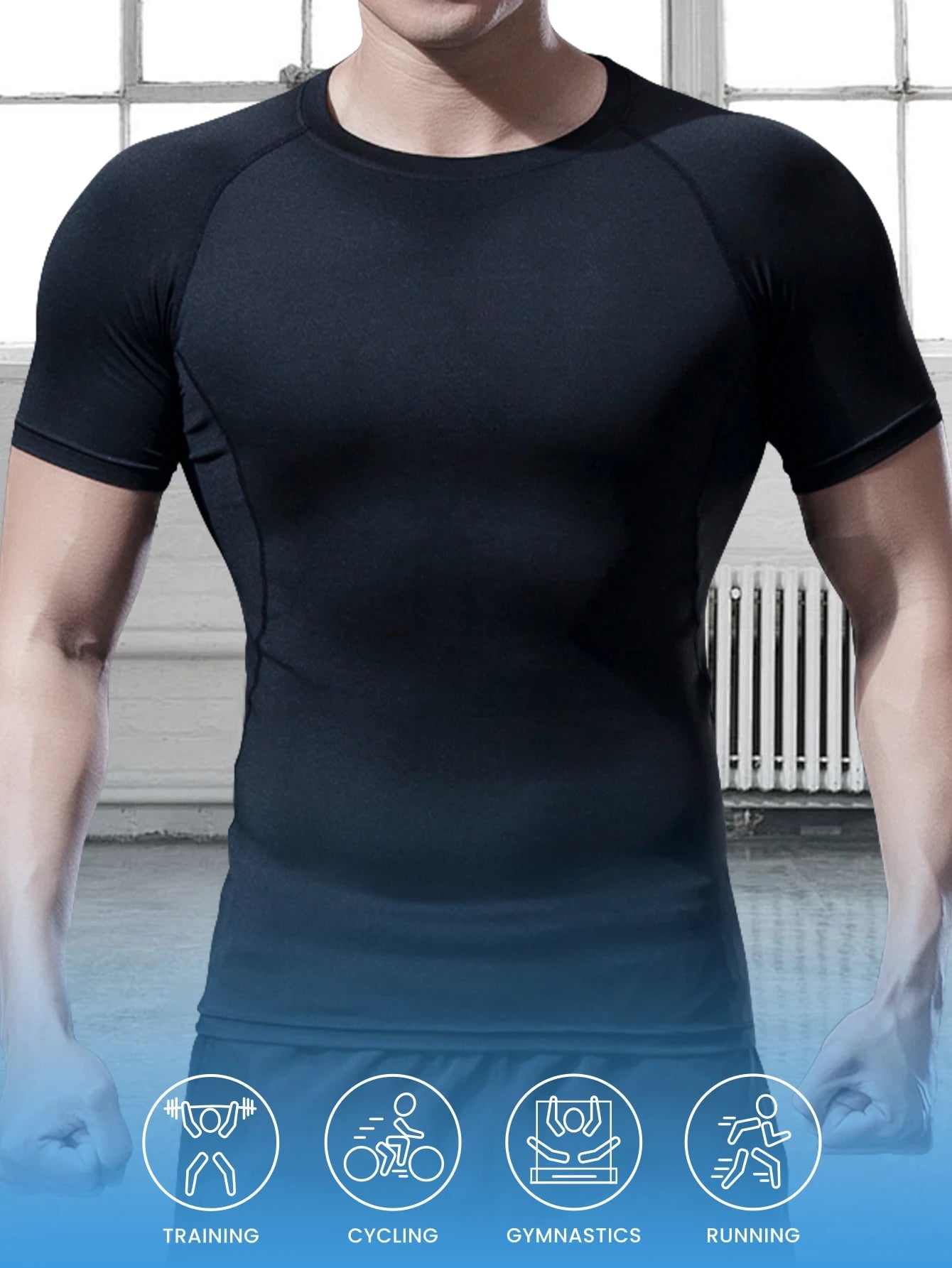 Men's Gym Training T Shirt, Outdoor, Jogging, Running Sportswear, Tight, Stretchy, Breathable Compression Top, Summer - Clothesfassion.store