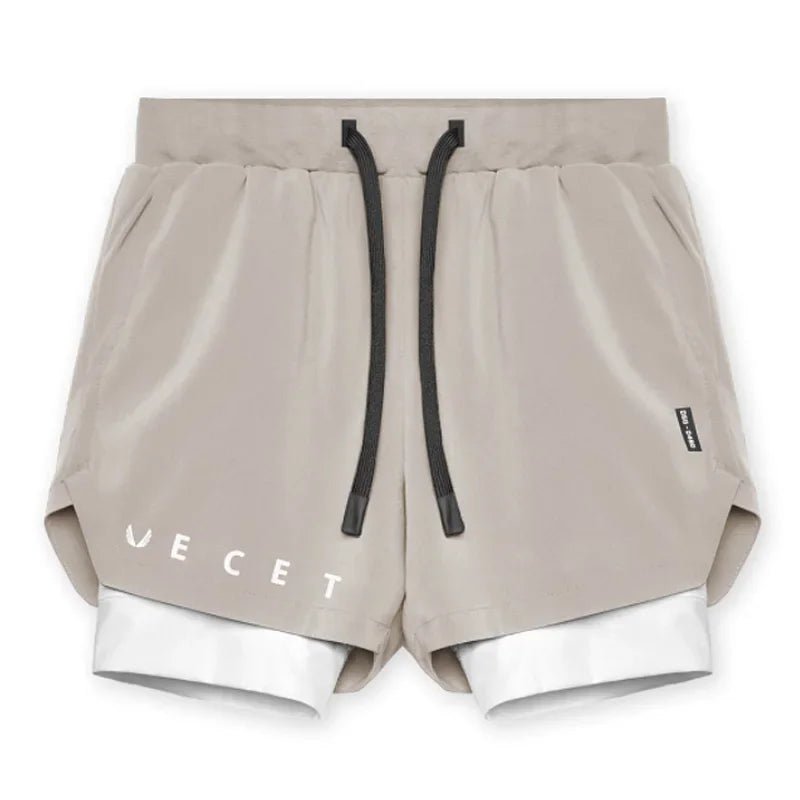 Mens Gyms Fitness 2 in 1 Quick Dry Shorts Summer Running Bodybuilding Jogging Casual Short Pants Workout Male Basketball Bottoms - Clothesfassion.store