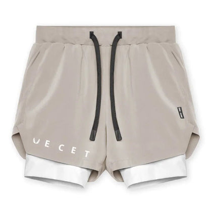 Mens Gyms Fitness 2 in 1 Quick Dry Shorts Summer Running Bodybuilding Jogging Casual Short Pants Workout Male Basketball Bottoms - Clothesfassion.store