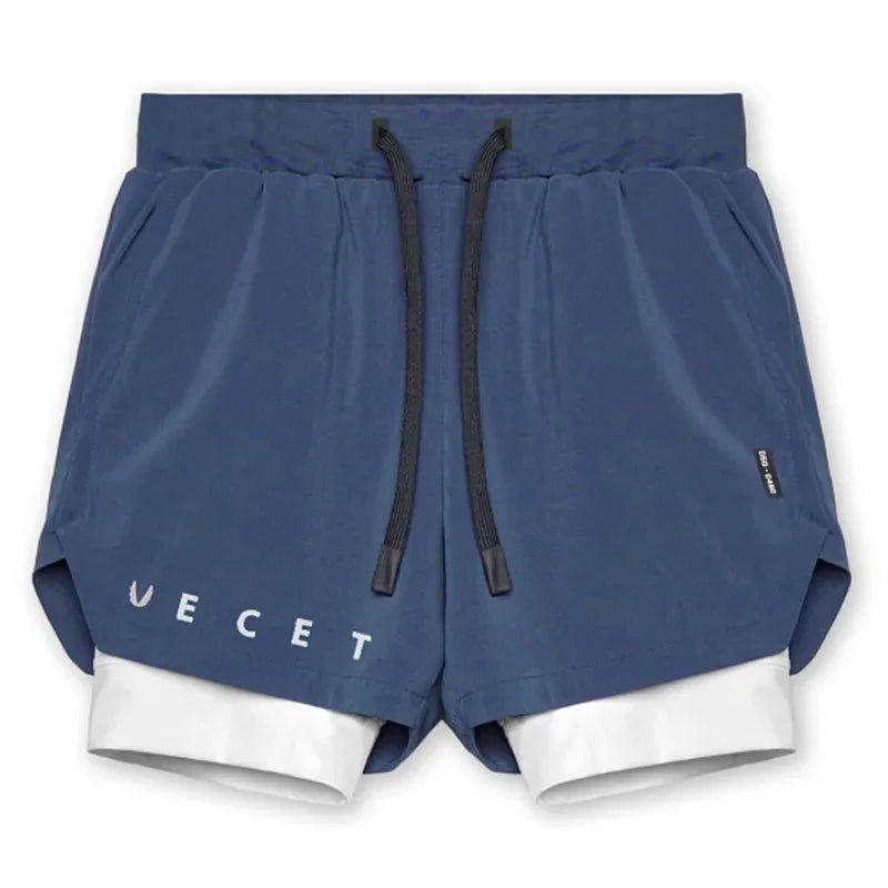 Mens Gyms Fitness 2 in 1 Quick Dry Shorts Summer Running Bodybuilding Jogging Casual Short Pants Workout Male Basketball Bottoms - Clothesfassion.store