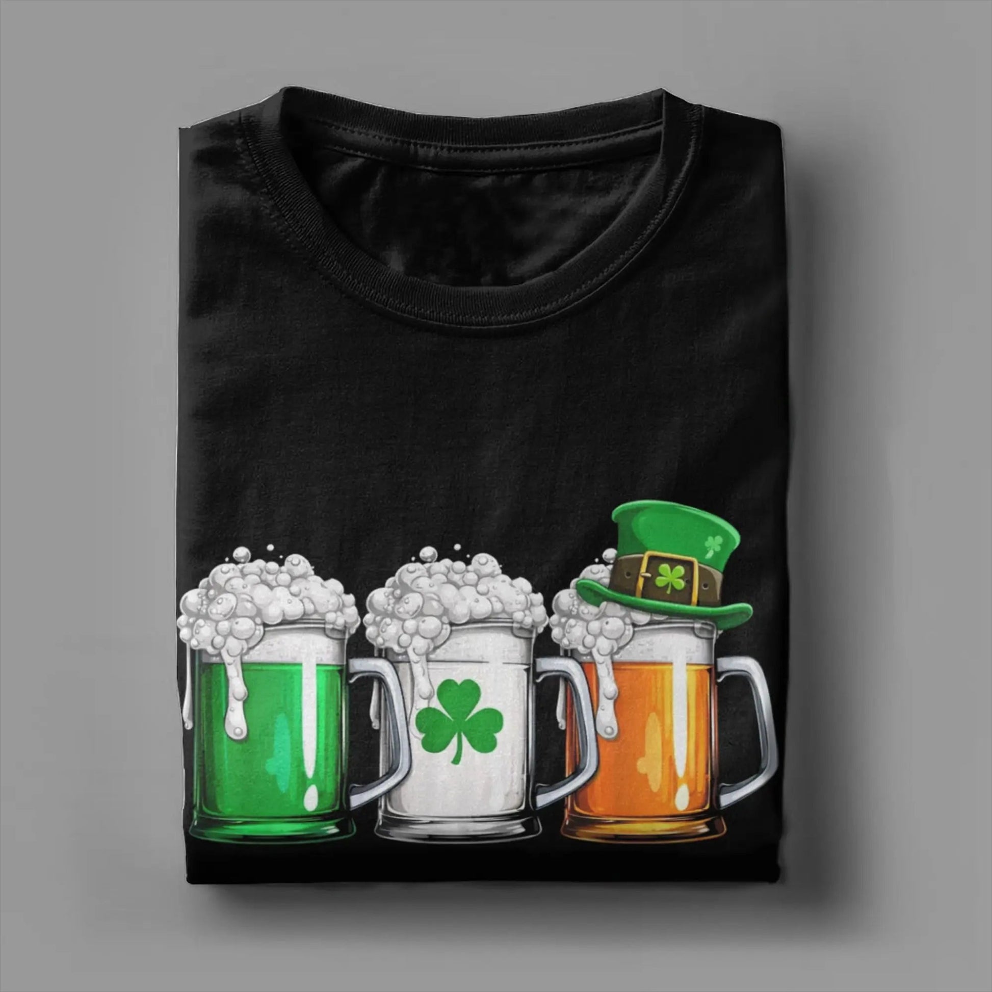 Men's Irish Beer Ireland Flag Saint Patricks Day T Shirts St Patricks Day Cotton Clothing Short Sleeve O Neck Tees T-Shirt - Clothesfassion.store