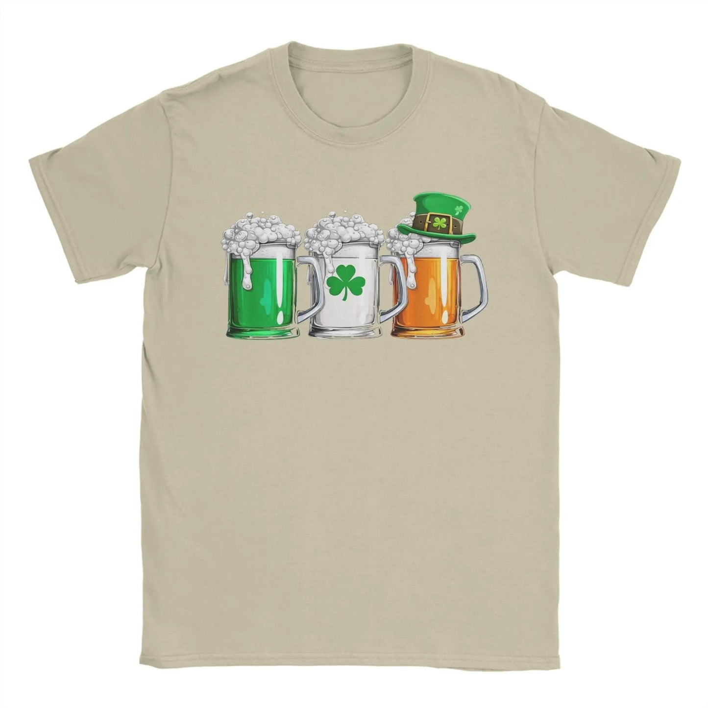 Men's Irish Beer Ireland Flag Saint Patricks Day T Shirts St Patricks Day Cotton Clothing Short Sleeve O Neck Tees T-Shirt - Clothesfassion.store