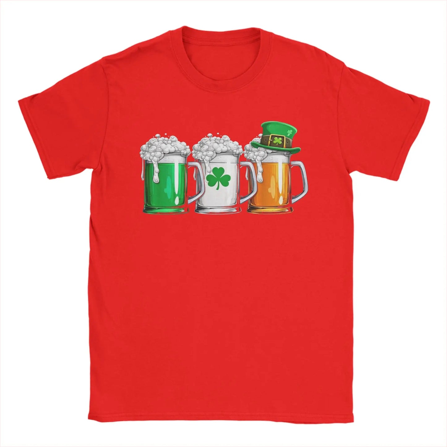 Men's Irish Beer Ireland Flag Saint Patricks Day T Shirts St Patricks Day Cotton Clothing Short Sleeve O Neck Tees T-Shirt - Clothesfassion.store