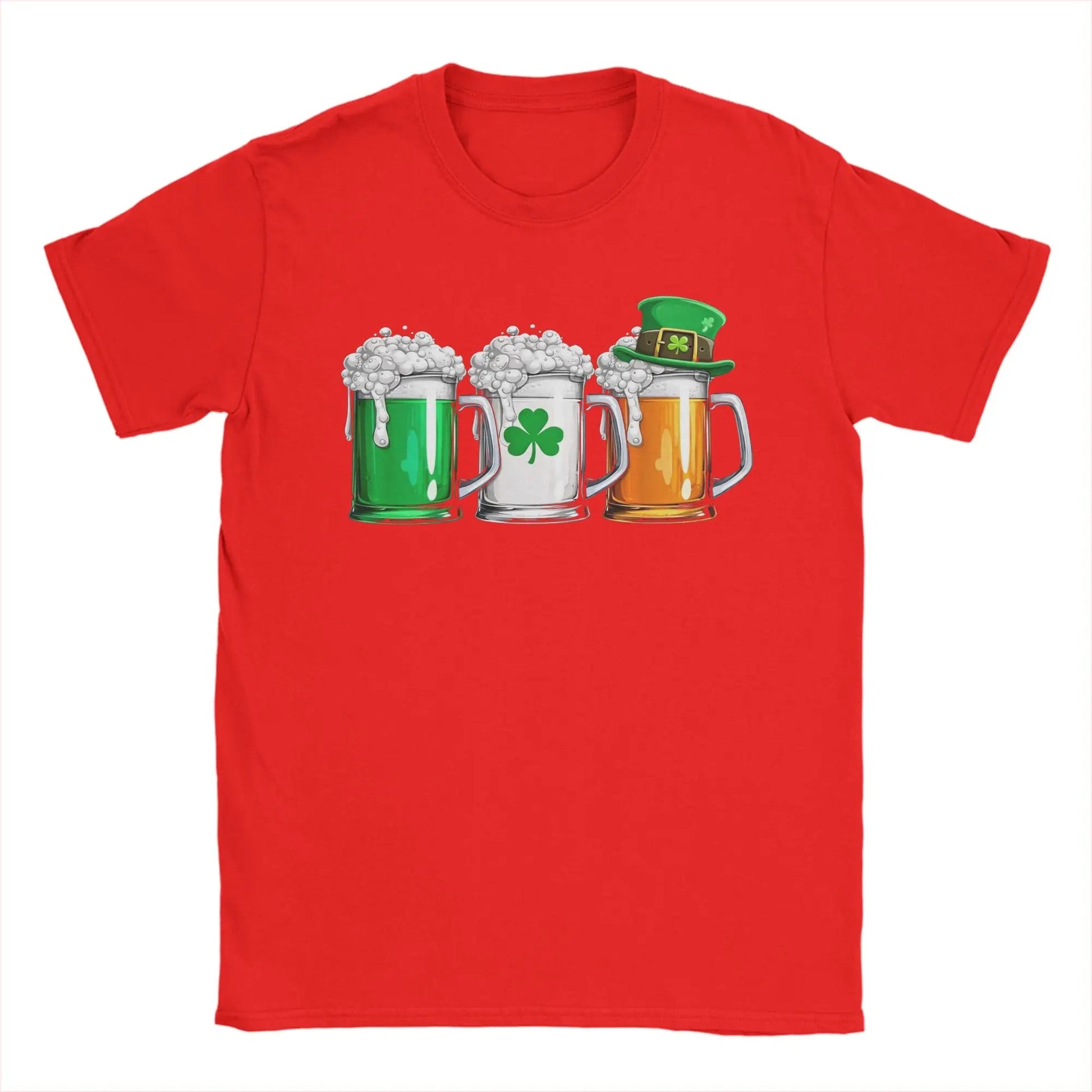 Men's Irish Beer Ireland Flag Saint Patricks Day T Shirts St Patricks Day Cotton Clothing Short Sleeve O Neck Tees T-Shirt - Clothesfassion.store