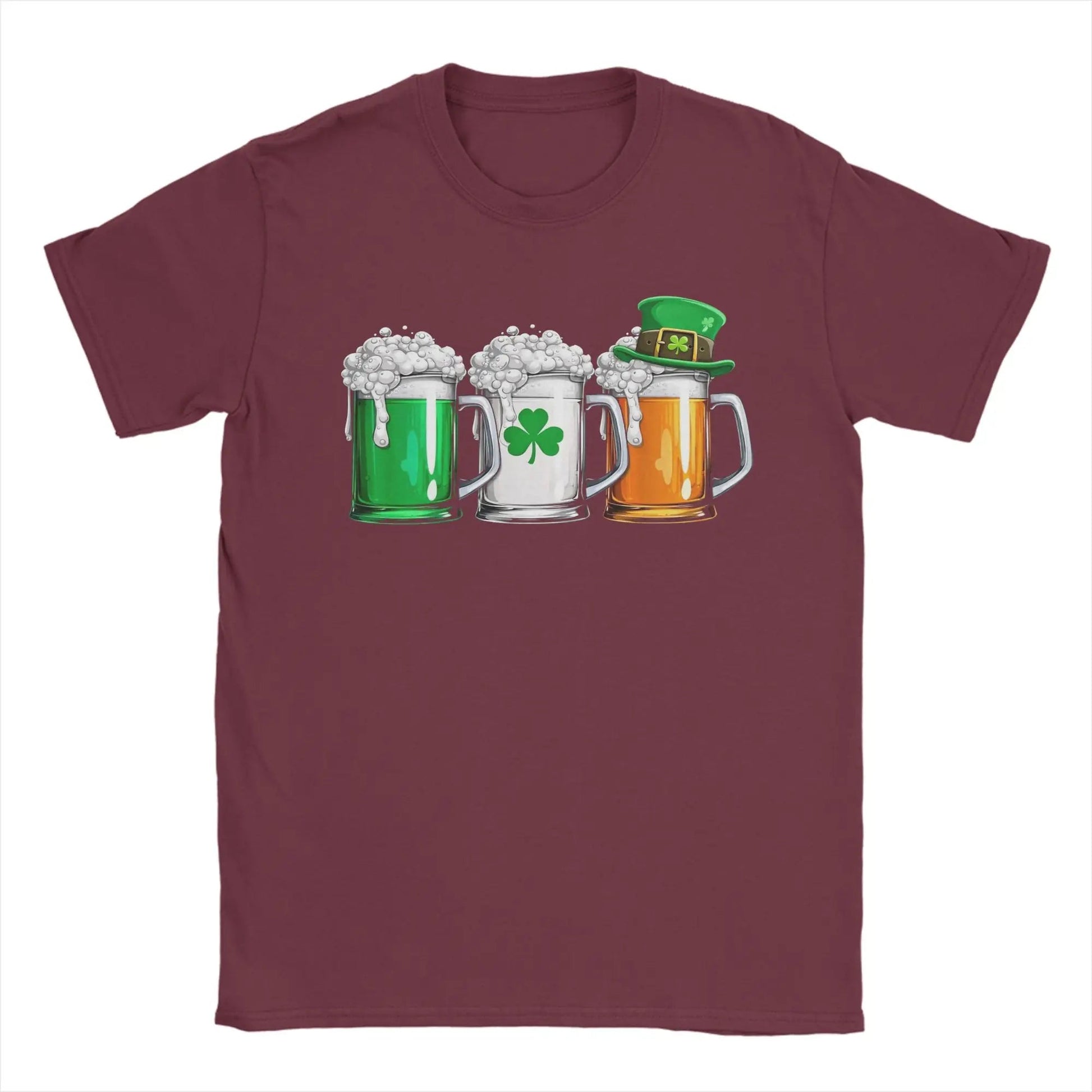 Men's Irish Beer Ireland Flag Saint Patricks Day T Shirts St Patricks Day Cotton Clothing Short Sleeve O Neck Tees T-Shirt - Clothesfassion.store
