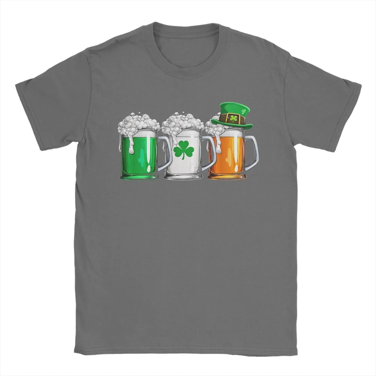 Men's Irish Beer Ireland Flag Saint Patricks Day T Shirts St Patricks Day Cotton Clothing Short Sleeve O Neck Tees T-Shirt - Clothesfassion.store