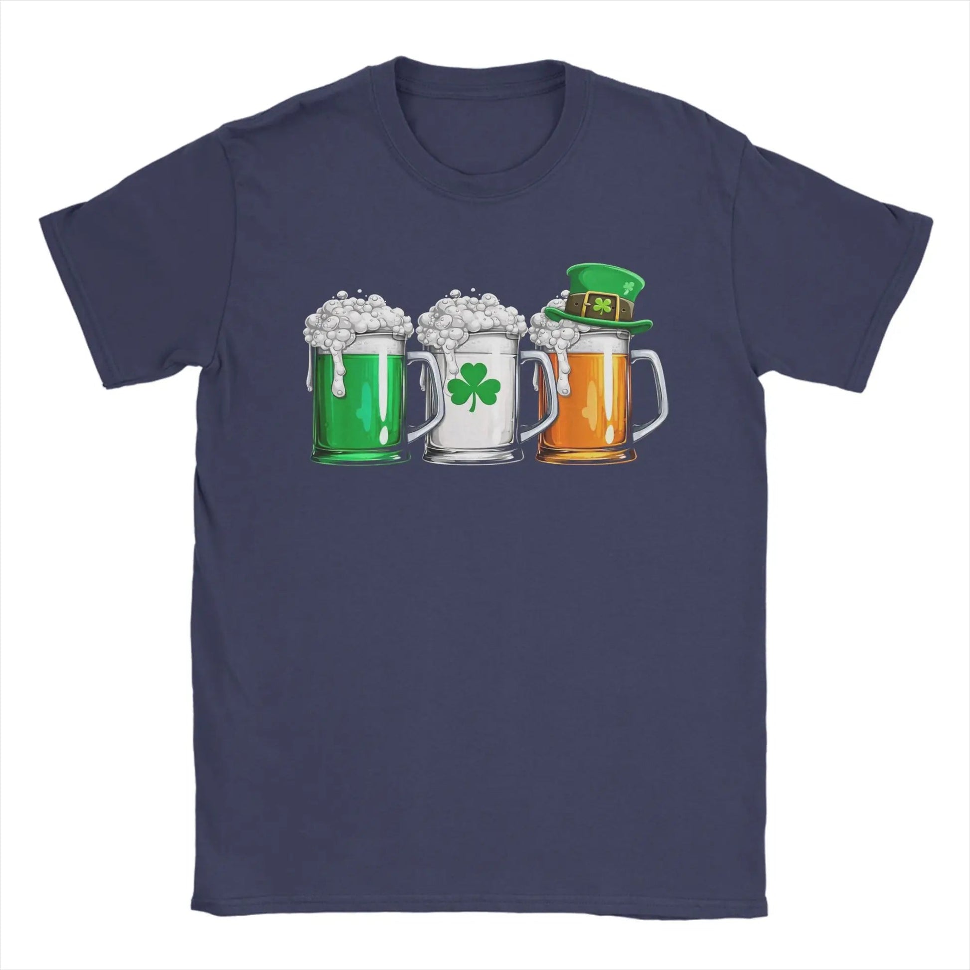 Men's Irish Beer Ireland Flag Saint Patricks Day T Shirts St Patricks Day Cotton Clothing Short Sleeve O Neck Tees T-Shirt - Clothesfassion.store