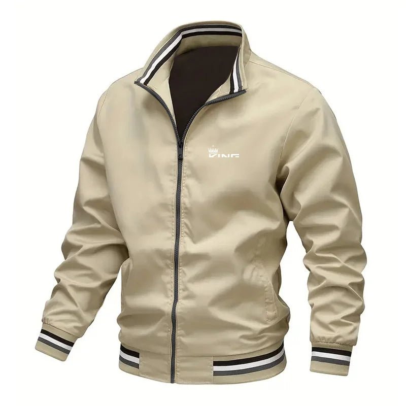 Men's Lightweight Jacket Casual Jacket Breathable Formal Home Spring Fall Stripe Fashion Classic Stand Collar Regular Jacket - Clothesfassion.store