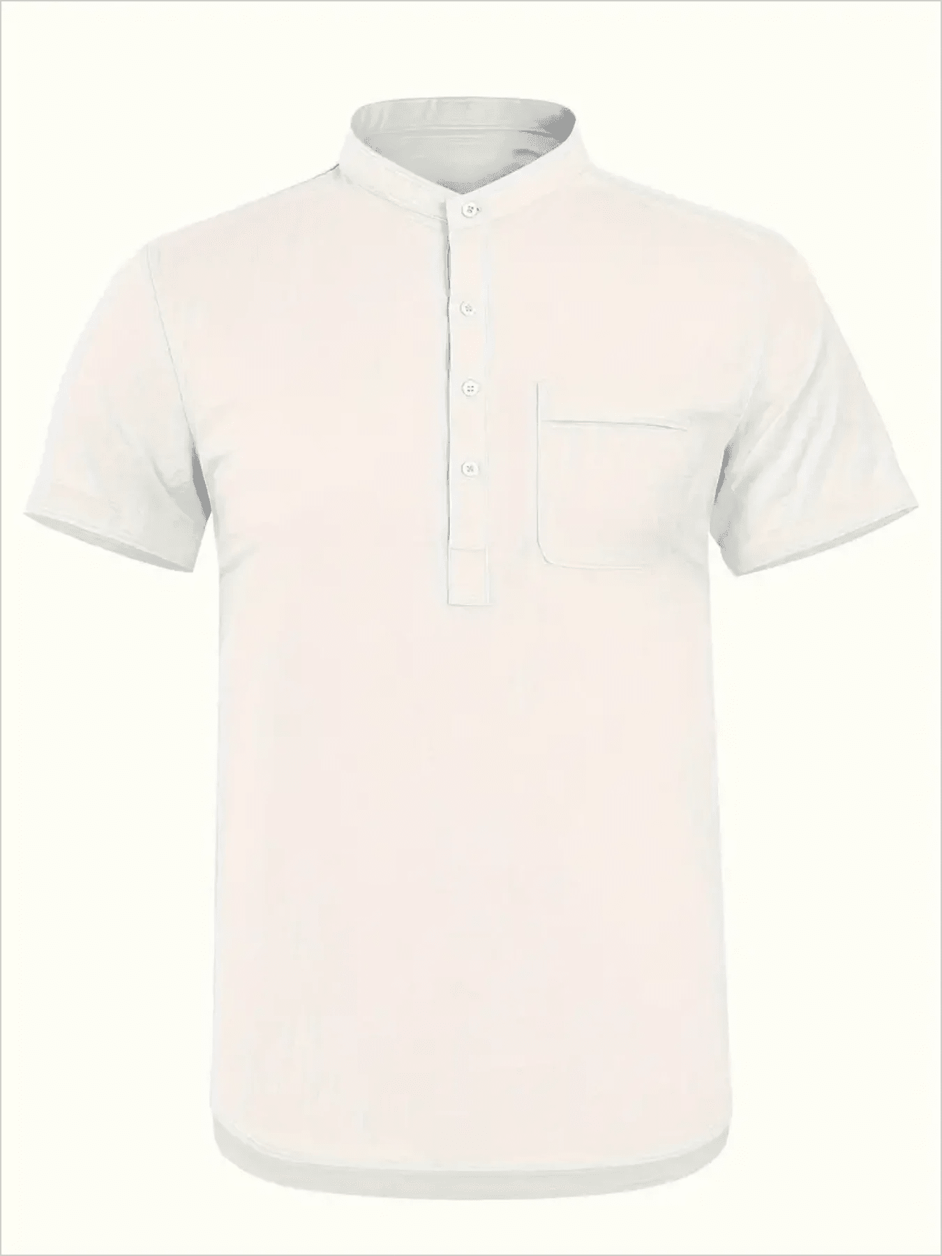 Men's Plus Size Cotton Linen Shirt with Pocket Casual Polo Shirt Short Sleeve Shirts Summer Lightweight Beach Tops - Clothesfassion.store