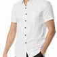 Men's Plus Size Short Sleeve Shirts Cotton Linen Henley Shirts Lightweight Vacation Collar Beach Shirts Hawaiian T Shirt - Clothesfassion.store