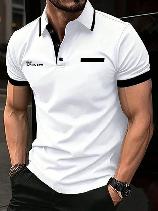 Men's Polo Shirt Golf Shirt Casual Sports Lapel Short Sleeve Fashion Basic Color Block Patchwork Summer Regular Fit Polo Shirt - Clothesfassion.store