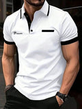 Men's Polo Shirt Golf Shirt Casual Sports Lapel Short Sleeve Fashion Basic Color Block Patchwork Summer Regular Fit Polo Shirt - Clothesfassion.store