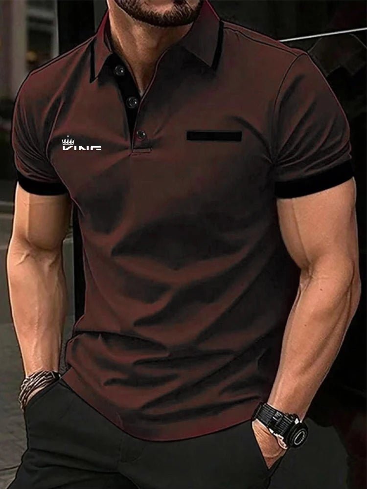 Men's Polo Shirt Golf Shirt Casual Sports Lapel Short Sleeve Fashion Basic Color Block Patchwork Summer Regular Fit Polo Shirt - Clothesfassion.store