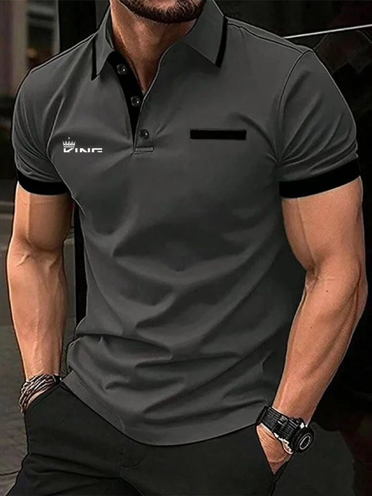 Men's Polo Shirt Golf Shirt Casual Sports Lapel Short Sleeve Fashion Basic Color Block Patchwork Summer Regular Fit Polo Shirt - Clothesfassion.store