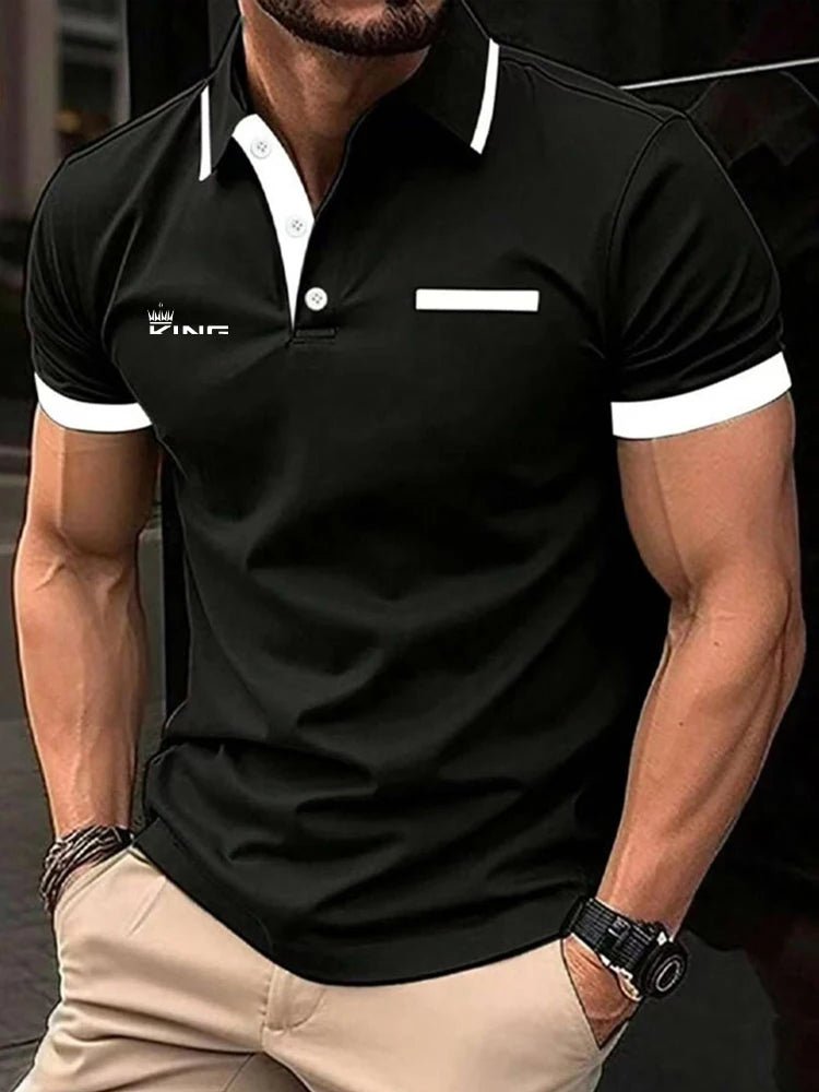 Men's Polo Shirt Golf Shirt Casual Sports Lapel Short Sleeve Fashion Basic Color Block Patchwork Summer Regular Fit Polo Shirt - Clothesfassion.store