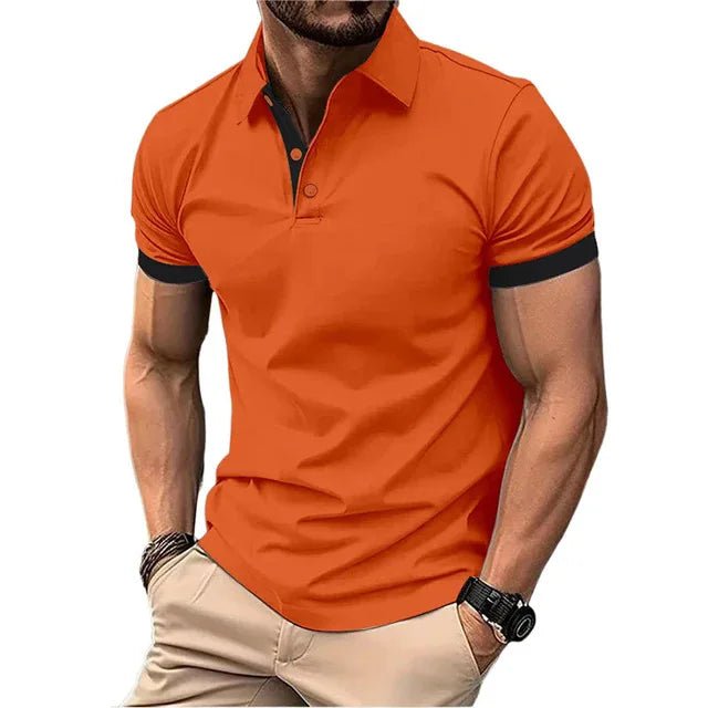 Men's Polo Shirt Short Sleeve Casual Slim Fit Color Blocking T-shirts England Style Streetwear Polos for Men's Fashion - Clothesfassion.store