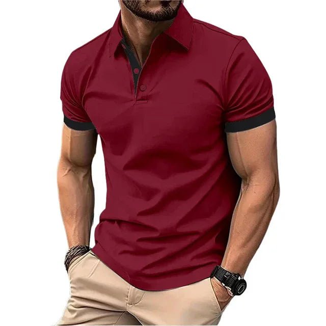Men's Polo Shirt Short Sleeve Casual Slim Fit Color Blocking T-shirts England Style Streetwear Polos for Men's Fashion - Clothesfassion.store