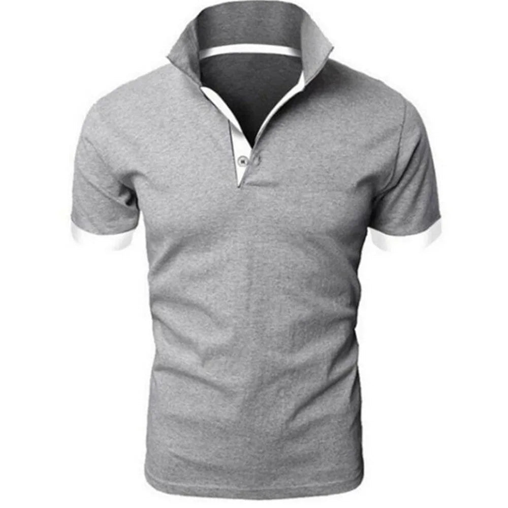 Men's Short Sleeve Polo Shirts Casual Slim Fit Basic Designed Shirts Quick - drying Anti - wrinkle Tops - Clothesfassion.store