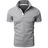 Men's Short Sleeve Polo Shirts Casual Slim Fit Basic Designed Shirts Quick - drying Anti - wrinkle Tops - Clothesfassion.store