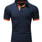 Men's Solid Color Short Sleeve T-Shirt Collar Polo Comfortable Breathable Fashion Basic Fit for Spring/Summer - Clothesfassion.store
