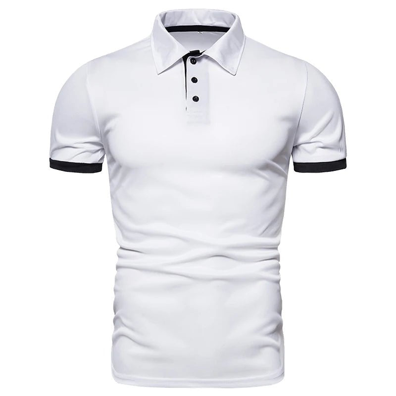 Men's Solid Color Short Sleeve T-Shirt Collar Polo Comfortable Breathable Fashion Basic Fit for Spring/Summer - Clothesfassion.store