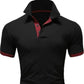 Men's Solid Color Short Sleeve T-Shirt Collar Polo Comfortable Breathable Fashion Basic Fit for Spring/Summer - Clothesfassion.store
