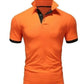 Men's Solid Color Short Sleeve T-Shirt Collar Polo Comfortable Breathable Fashion Basic Fit for Spring/Summer - Clothesfassion.store