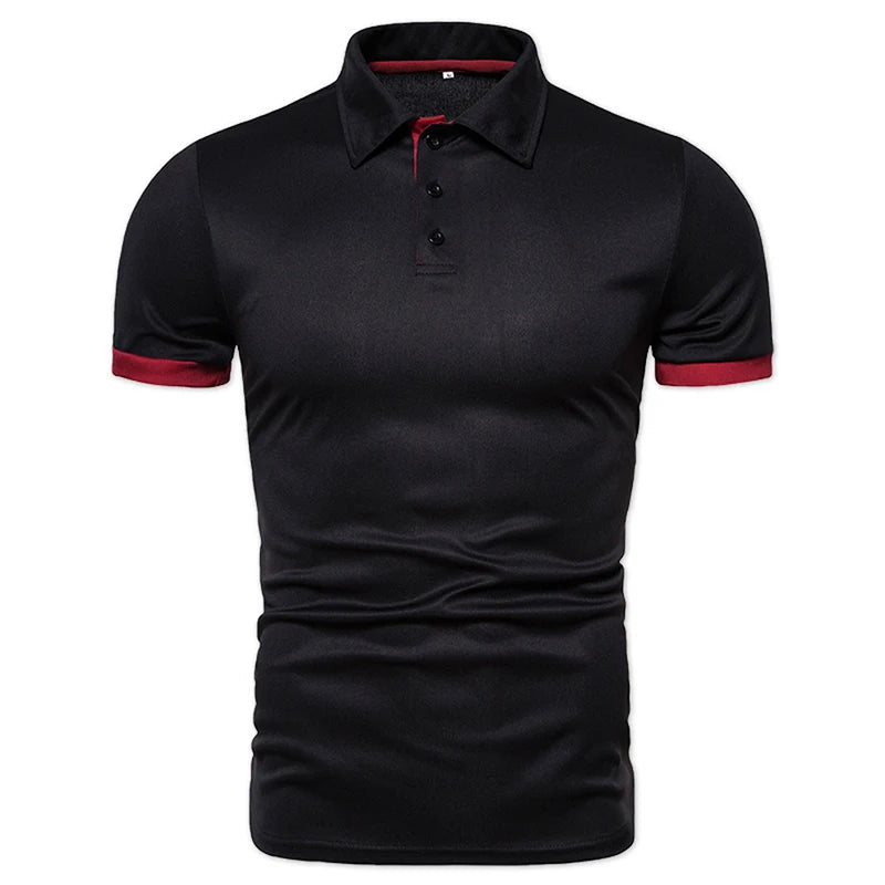 Men's Solid Color Short Sleeve T-Shirt Collar Polo Comfortable Breathable Fashion Basic Fit for Spring/Summer - Clothesfassion.store