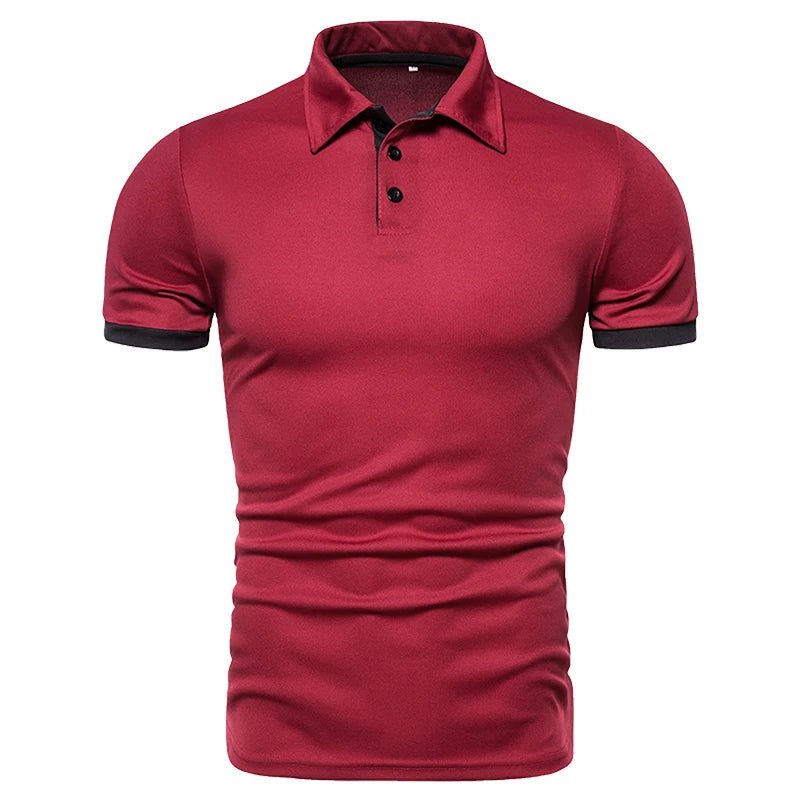 Men's Solid Color Short Sleeve T-Shirt Collar Polo Comfortable Breathable Fashion Basic Fit for Spring/Summer - Clothesfassion.store