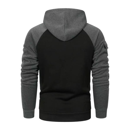 Men's Spring Autumn Sweatshirt Sweatshirt Sweatshirt Zipper Multi - Pocket Pullover Raglan Sleeve Sports Casual Fleece Sweatshirt - Clothesfassion.store