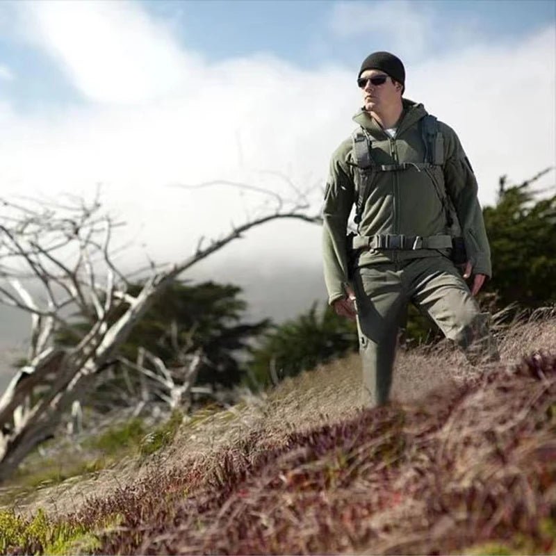 Men's Tactical Fleece Jackets Work Coats Hooded Safari Coats Outdoor Warm Camping Climbing Fishing Hiking Trekking Windbreaker - Clothesfassion.store