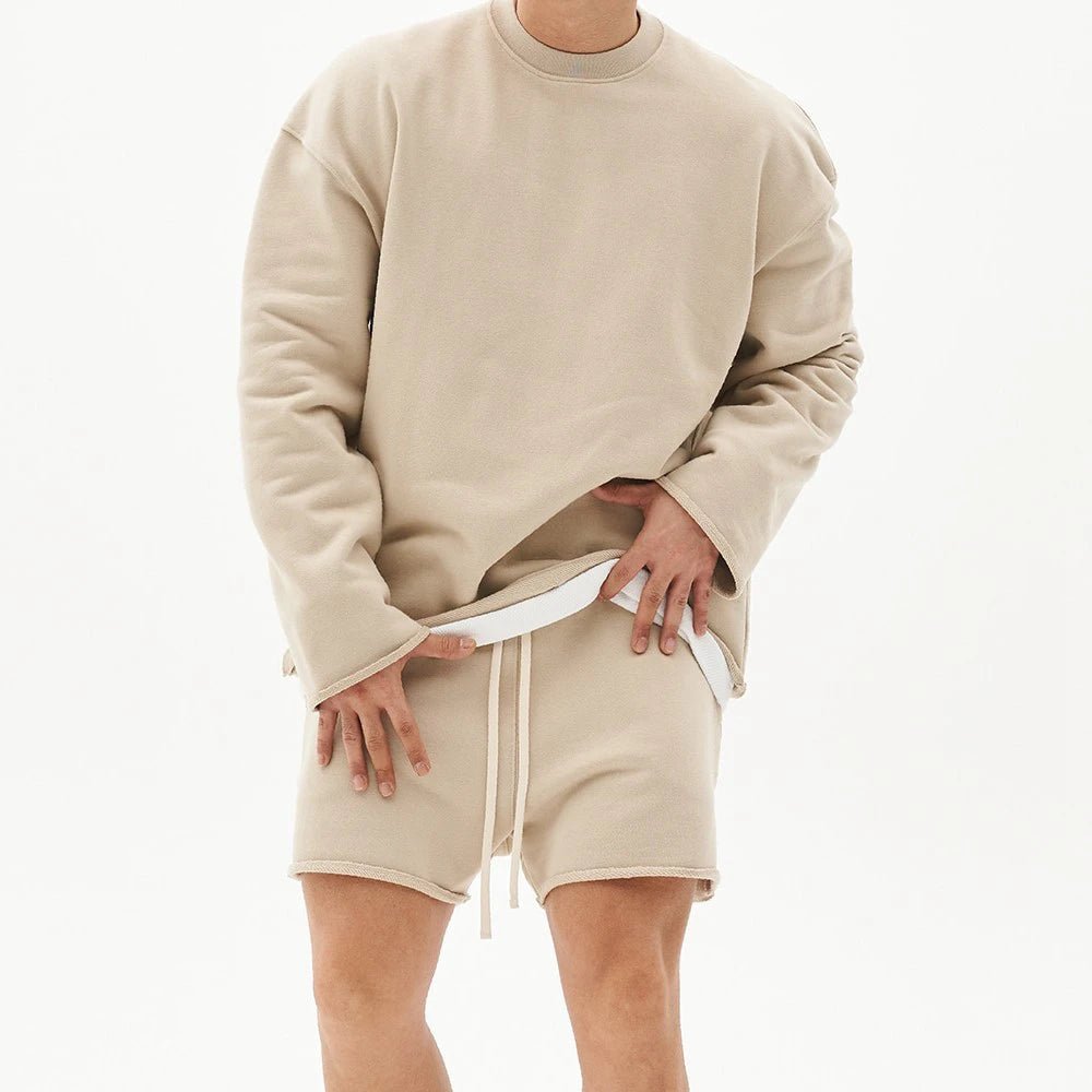 Mens Training Sports Suits Gym Fitness Kits Sportswear Hoodie Pullover Hooded Shorts Jogging Sets Cotton Running Tracksuits - Clothesfassion.store