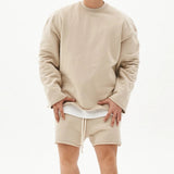 Mens Training Sports Suits Gym Fitness Kits Sportswear Hoodie Pullover Hooded Shorts Jogging Sets Cotton Running Tracksuits - Clothesfassion.store