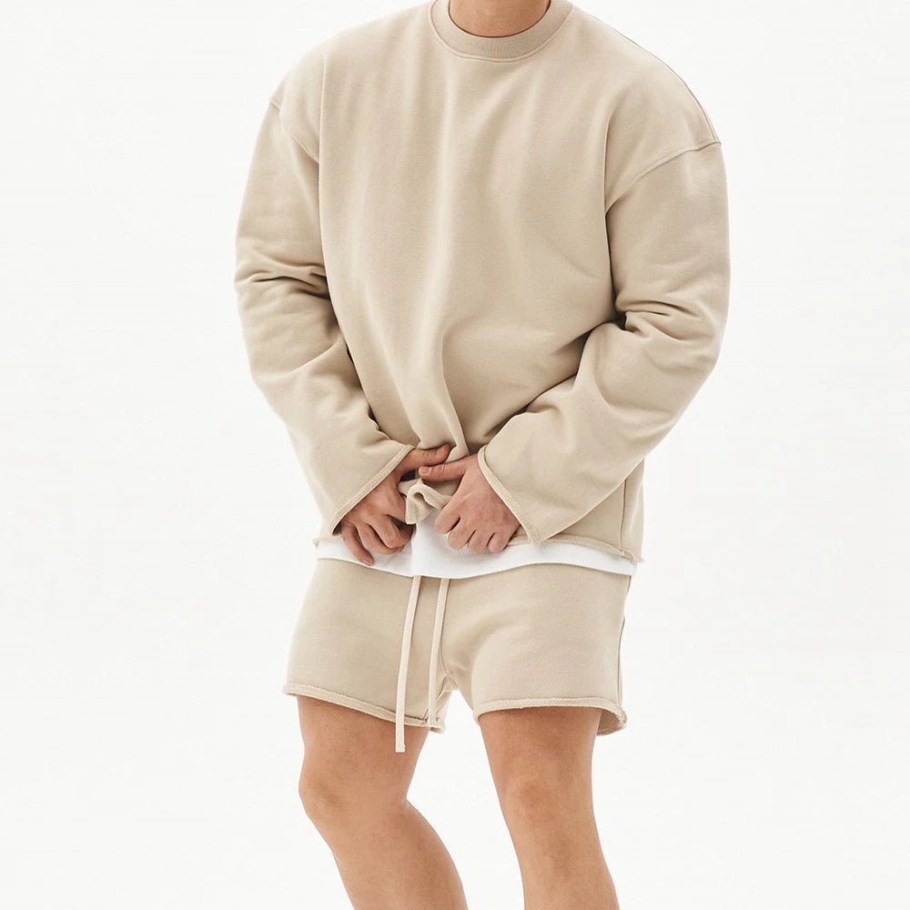 Mens Training Sports Suits Gym Fitness Kits Sportswear Hoodie Pullover Hooded Shorts Jogging Sets Cotton Running Tracksuits - Clothesfassion.store