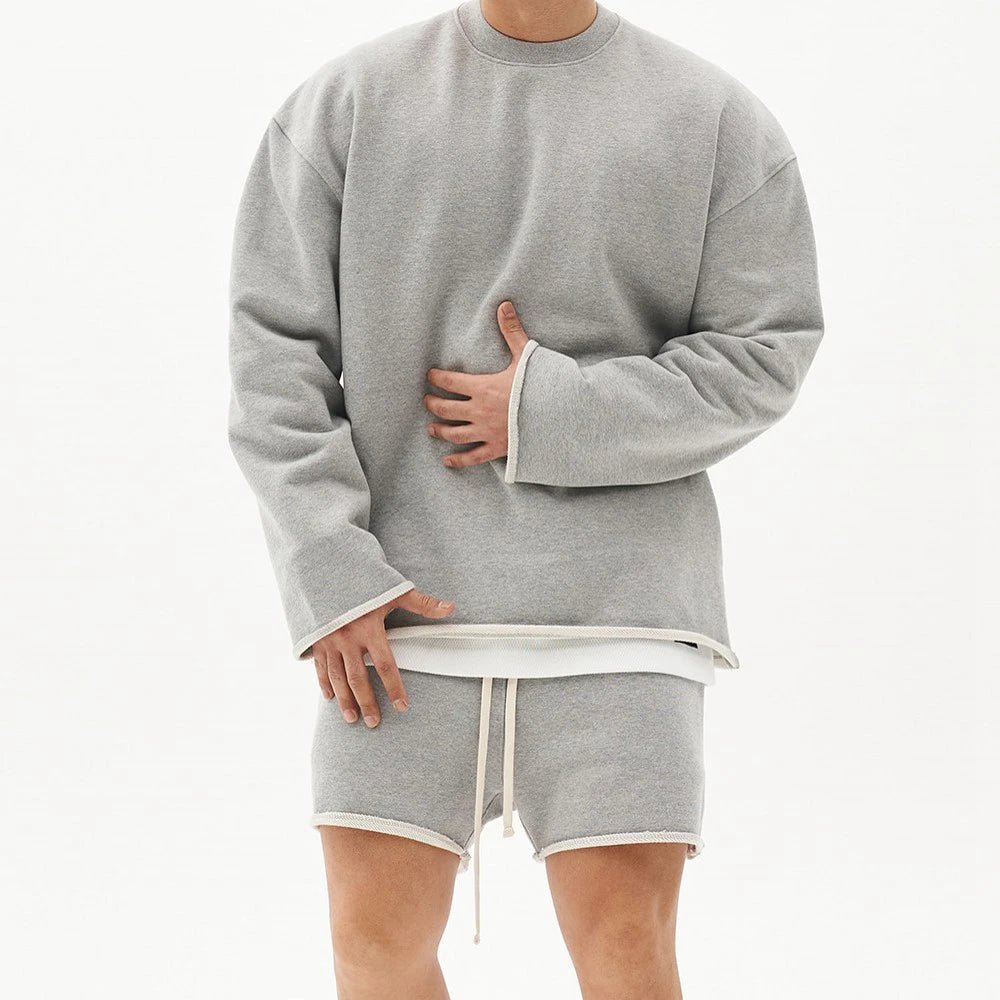 Mens Training Sports Suits Gym Fitness Kits Sportswear Hoodie Pullover Hooded Shorts Jogging Sets Cotton Running Tracksuits - Clothesfassion.store