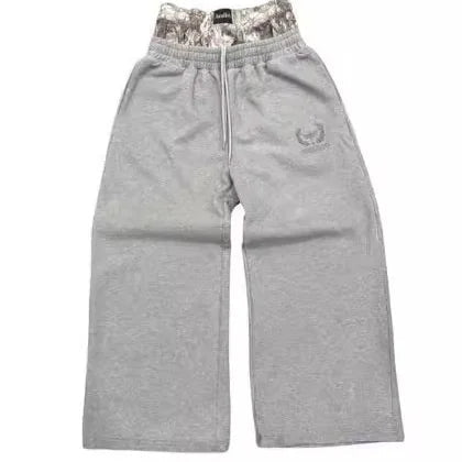 Men's Y2K retro sports pants with embroidered camouflage patterns on double cuffs, suitable for both men and women, loose pants, - Clothesfassion.store