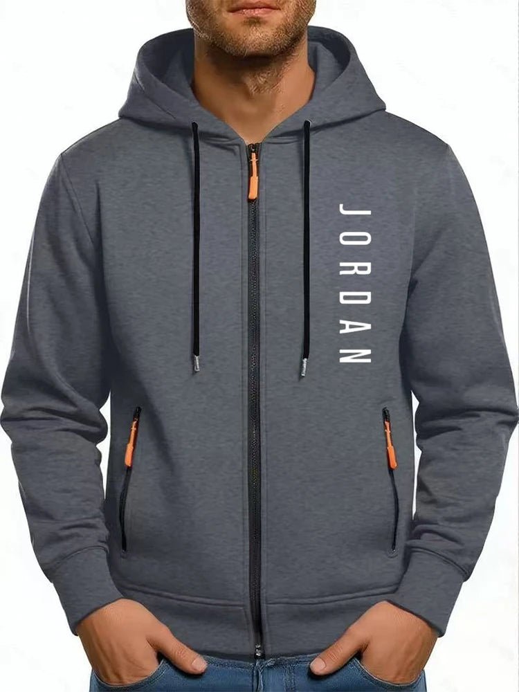 Men's Zip Up Hoodies Casual Zipper Jacket Coats Women Fleece Autumn Winter Gothic Hooded Sweatshirts Sports Streetwear - Clothesfassion.store