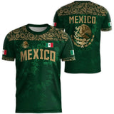 Mexico National Flag Print T Shirt For Men Funny 3D Eagle Pattern Short Sleeve Outdoor Football Sports Clothing Casual Men's Top - Clothesfassion.store