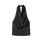 MUJER 2025 Halter Tops for Women Black Satin Backless Top Female Pink Summer Beach Top Woman off Shoulder Camisole Top Women - Clothesfassion.store