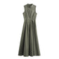 MUJER 2026 Draped Long Dresses for Women Zip Sleeveless Maxi Dress Woman Summer Holiday Womens Dresses Ruched Party Female Dress - Clothesfassion.store