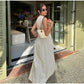 MUJER 2026 Draped Long Dresses for Women Zip Sleeveless Maxi Dress Woman Summer Holiday Womens Dresses Ruched Party Female Dress - Clothesfassion.store