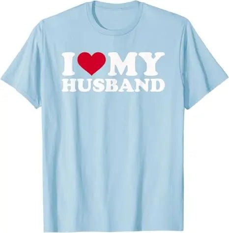 My Wife Beats Me - Husband T-Shirt I Love My Husband Letters Printed Saying Tee Funny Relationship Couples Shirts Marriage Tops - Clothesfassion.store