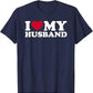 My Wife Beats Me - Husband T-Shirt I Love My Husband Letters Printed Saying Tee Funny Relationship Couples Shirts Marriage Tops - Clothesfassion.store