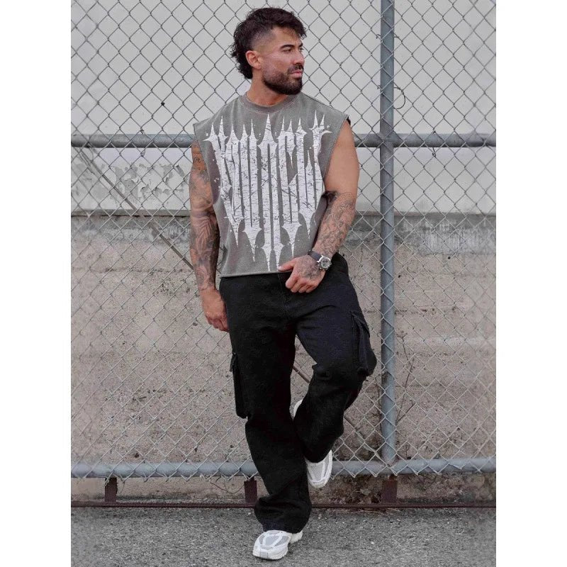New Arrival Men's Fitness Vest 100% Cotton Sleeveless T-shirt For Gym Workout Bodybuilding Running Tank Top Black Clothing - Clothesfassion.store