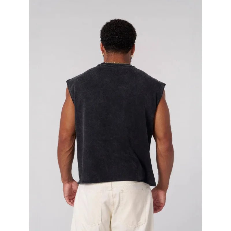 New Arrival Men's Fitness Vest 100% Cotton Sleeveless T-shirt For Gym Workout Bodybuilding Running Tank Top Black Clothing - Clothesfassion.store