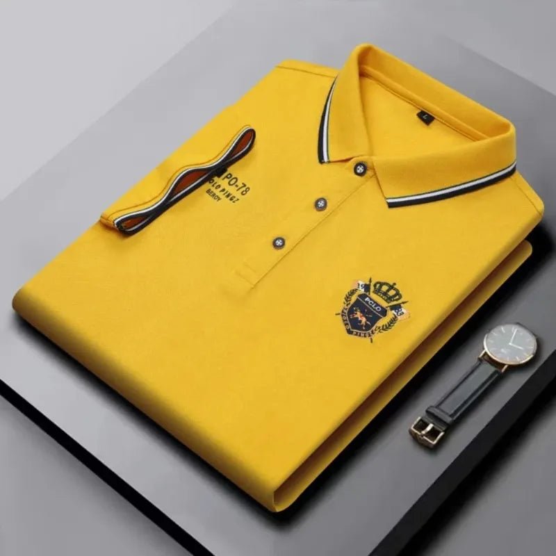 New Mens Embroidered Polo Shirts Summer Short Sleeve Shirt Luxury Top Lapel Streetwear Men Breathable Lightweight T Shirt Homme - Clothesfassion.store